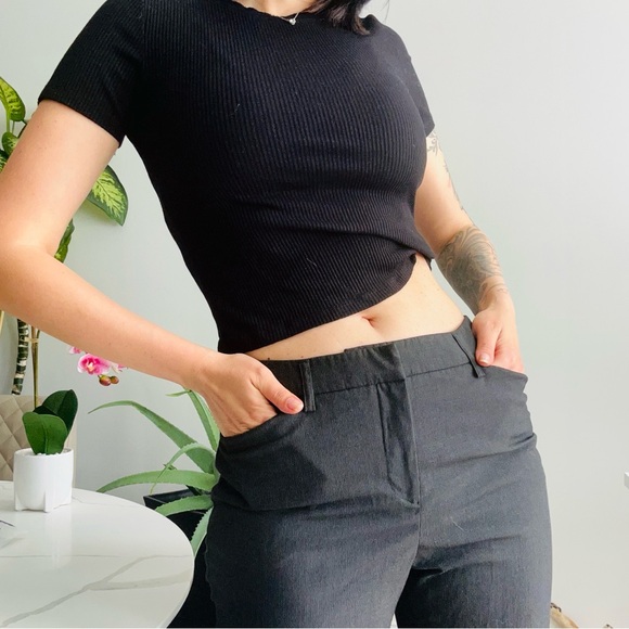 Business Tailored Pinstripe Trousers in Dark Grey - Picture 2 of 8